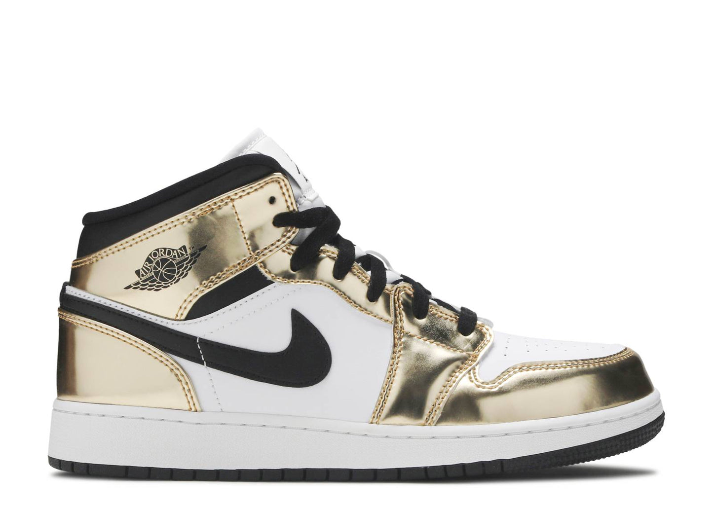 AIR JORDAN 1 MID SE (GS) "WHITE METALLIC GOLD"