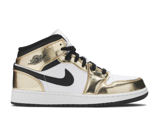 AIR JORDAN 1 MID SE (GS) "WHITE METALLIC GOLD"